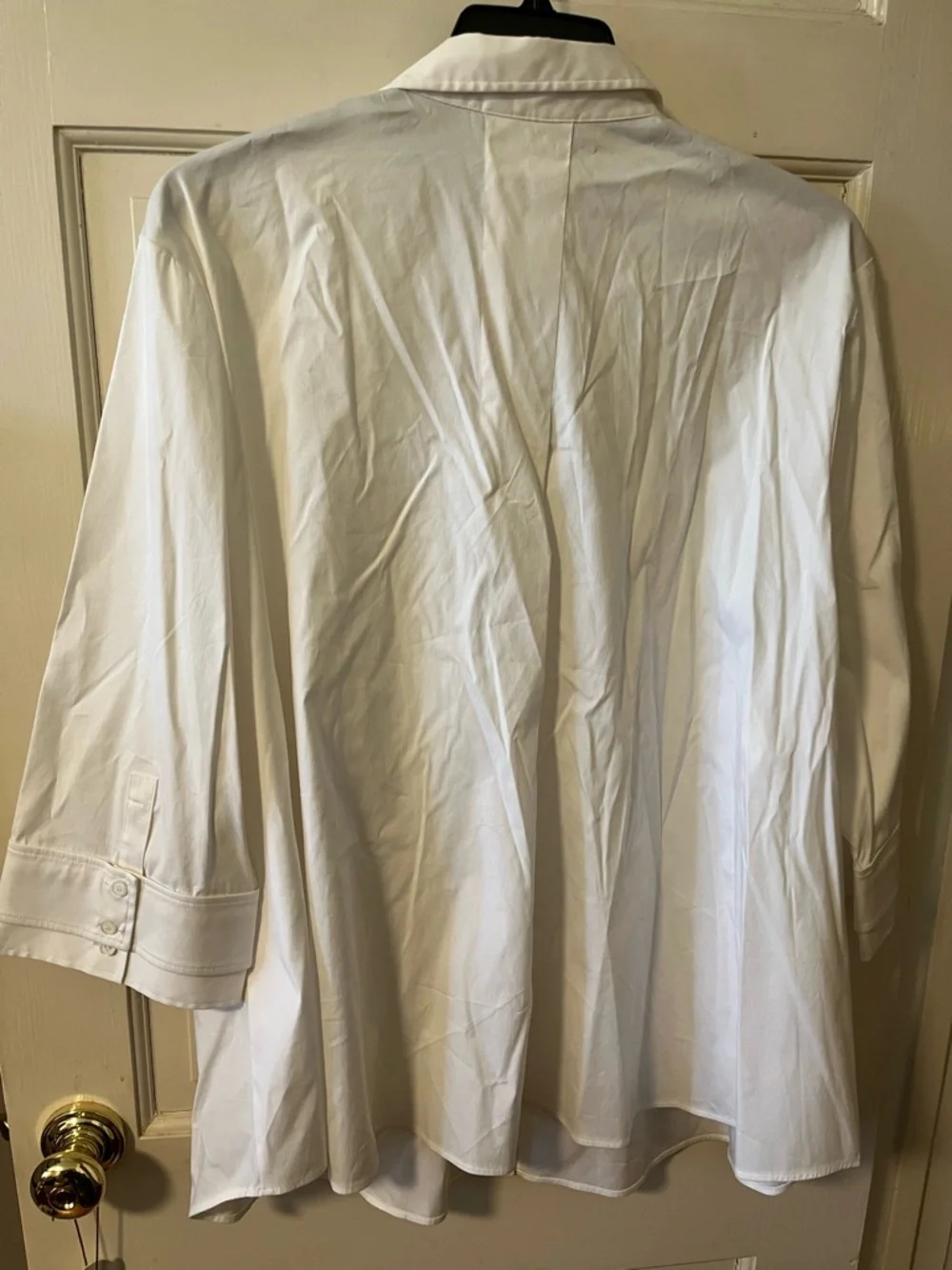 NWT Lafayette 148 New York White Button-Down Shirt w/ sleeve detailing, sz. 24 - Picture 5 of 6